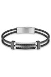 CERRUTI Mens Double Cable Stainless Steel Bracelet