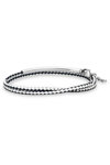 CERRUTI Mens Gate Stainless Steel and Leather Bracelet