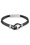 CERRUTI Mens Ruby Stainless Steel and Leather Bracelet