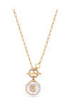 CERRUTI Canvas Studded MOP Stainless Steel Necklace