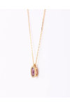 18ct Rose Gold Necklace with Rhodolite and Diamond by SAVVIDIS