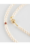 Fresh Water Pearl and Ruby Necklace With a 14ct Gold Clasp
