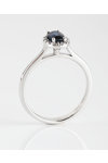 Δαχτυλίδι μονόπετρο FaCad'oro από λευκόχρυσο 18K με διαμάντι και ζαφείρι (Νο 52)