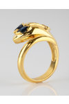 Δαχτυλίδι φίδι SAVVIDIS από χρυσό 18Κ με διαμάντια και ζαφείρια (No 52)