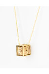 SAVVIDIS 18ct Gold Cube Necklace with Diamonds