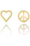 Σκουλαρίκια DOUKISSA NOMIKOU Love and Peace Stud Earrings