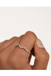 Δαχτυλίδι PDPAOLA Carry-Overs Lake Silver Ring από επιροδιωμένο Ασήμι 925 (No 52)