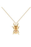 Κολιέ PDPAOLA House Of Beetles Courage Beetle Amulet Necklace από επιχρυσωμένο (18Κ) Ασήμι 925