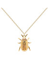 Κολιέ PDPAOLA House Of Beetles Balance Beetle Amulet Necklace από επιχρυσωμένο (18Κ) Ασήμι 925