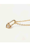PDPAOLA Carry-Overs Heart Padlock Gold Necklace made of 18ct-Gold-Plated Sterling Silver