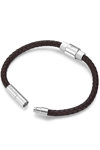 POLICE Geometric Metal Stainless Steel and Leather Bracelet
