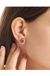Σκουλαρίκια DOUKISSA NOMIKOU Happiness Stud Earrings (Ruby and Blue Zircon Stones)