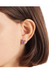 Σκουλαρίκια DOUKISSA NOMIKOU Happiness Stud Earrings (Purple, White and Aqua Zircon Stones)