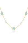 DOUKISSA NOMIKOU Blue Flower Pearl Necklace