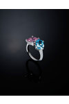 Δαχτυλίδι CHIARA FERRAGNI Princess Rainbow από επιροδιωμένο κράμα μετάλλων με ζιργκόν (No 14)