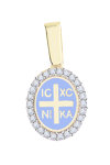 9ct Gold Lucky Pendant with Enamel and ZIrcons by Ino&Ibo