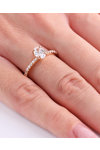 SOLEDOR Oval Arden 14ct Rose Gold Solitaire Ring with Zircon (No 54)