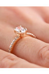 SOLEDOR Oval Arden 14ct Rose Gold Solitaire Ring with Zircon (No 54)