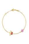 9ct Gold Double Sided Bracelet with Eye and Crown by Ino&Ibo