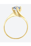 SOLEDOR Twisted 14ct Gold Solitaire Ring with Zircon (No 53)