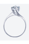SOLEDOR Twisted 14ct White Gold Solitaire Ring with Zircon (No 53)