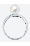 Δαχτυλίδι μονόπετρο SOLEDOR της σειράς Pearl Sparkle με μαργαριτάρι από λευκόχρυσο 14Κ (Νο 53)