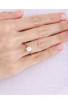 Μονόπετρο δαχτυλίδι SOLEDOR της σειράς Pearl Sparkle από ροζ χρυσό 14Κ με μαργαριτάρι (Νο 53)