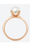 SOLEDOR Pearl Sparkle 14ct Rose Gold Solitaire Ring with Pearl (No 53)