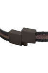 CERRUTI Cords Stainless Steel and Leather Bracelet