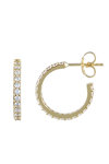 14ct Gold Hoops with Ζircons by SOLEDOR