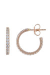 14ct Rose Gold Hoops with Ζircons by SOLEDOR
