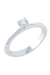 18ct White Gold Solitaire Ring with Diamonds by SAVVIDIS (No 53)