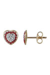 9ct Gold Earrings in Heart Shape with Zircons by Ino&Ibo