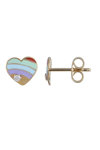 9ct Gold Earrings in Heart shape with Enamel and Zircons by Ino&Ibo