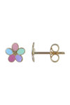 9ct Gold Earrings in Flower shape with Enamel by Ino&Ibo