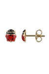 9ct Gold Earrings in Ladybug shape with Enamel by Ino&Ibo