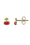 9ct Gold Earrings in Cherry shape with Enamel and Zircons by Ino&Ibo
