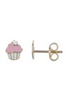 9ct Gold Earrings in Cupcake shape with Enamel by Ino&Ibo