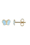 Σκουλαρίκια Ino&Ibo σε σχήμα πεταλούδας από χρυσό 9Κ με σμάλτο