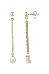 14ct Gold Earrings with Ζircons by SOLEDOR