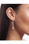14ct White Gold Earrings with Ζircons by SOLEDOR