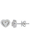 Heart Earrings in 18k Whitegold with Diamonds by SAVVIDIS