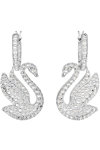 SWAROVSKI White Iconic Swan drop earrings (square cut)