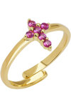 DOUKISSA NOMIKOU Ruby Cross Ring Pave (One Size)