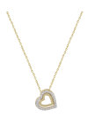 14ct Gold Heart Shaped Necklace with Zircons by SAVVIDIS