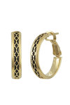 9ct Gold Hoop Earrings with Enamel by SAVVIDIS
