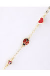 Gold plated Silver Bracelet with Evil Eye, Ladybug and Heart by Ino&Ibo