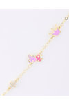 Gold plated Silver Bracelet with Cross, Crown and Peppa by Ino&Ibo