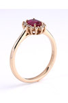 18ct Rose Gold Ring with Diamonds and Ruby (No 55)