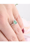 18ct White Gold Ring with Diamonds and Emerald (No 53)